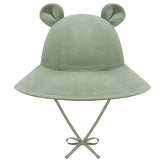 Baby Hats 0-6 Months Baby Boy Sun Hat Bear Ears Infant Sun Hat Beach Infant Hats for Girls Cute Infant Bucket Hat Green